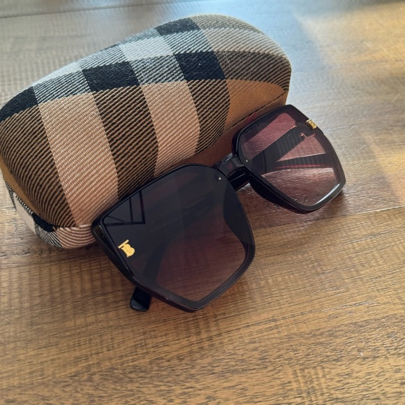 Burberry Square Frame Plaid Sunglasses - Picture 1 of 6